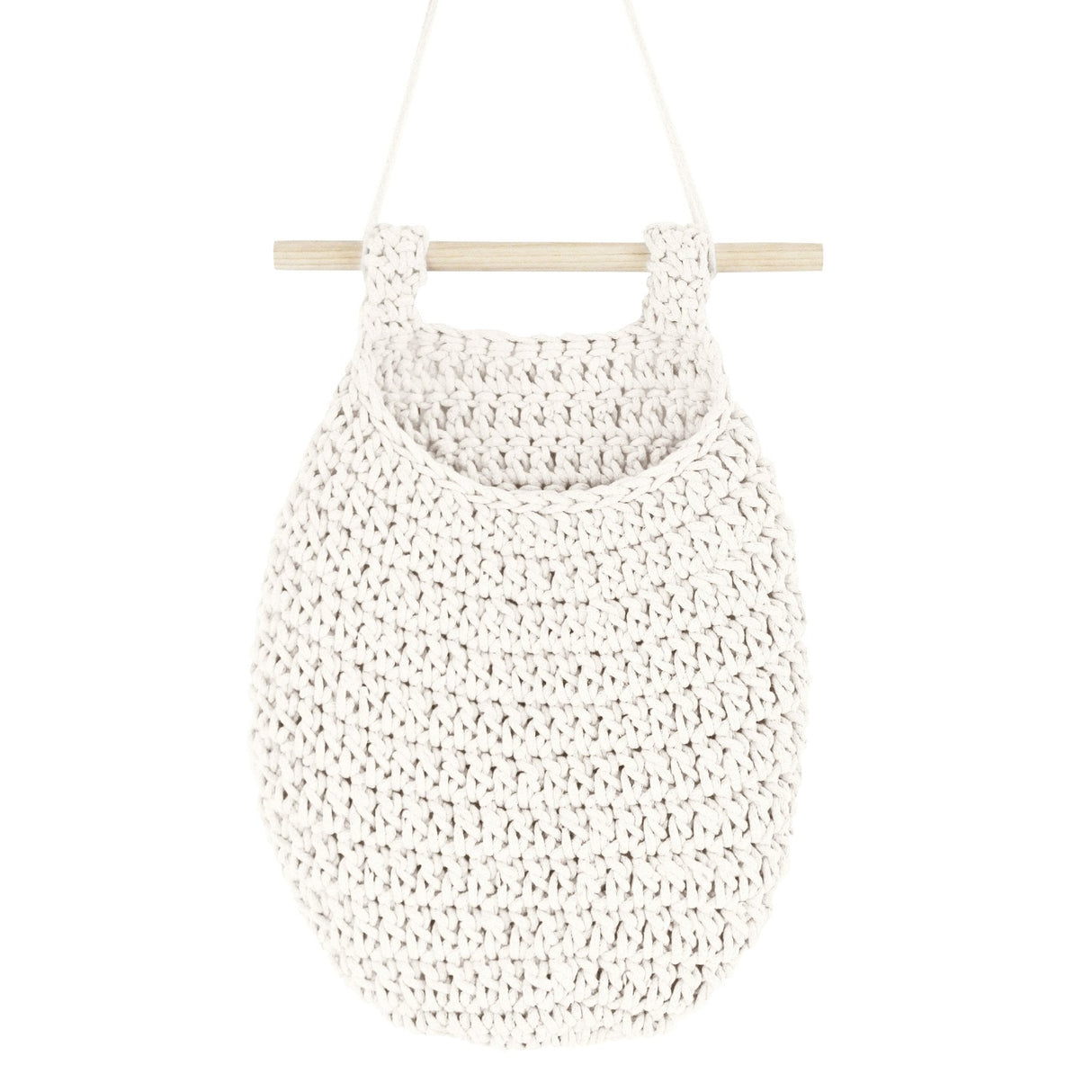 Crochet Hanging Basket, Large | IVORY