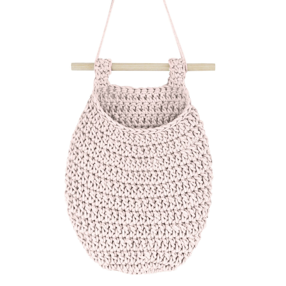 Crochet Hanging Basket, Large | PALE PINK
