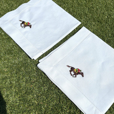 Horse Racing Napkins | Embroidered Fathers Day
