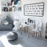 Knitted Pouffe, Medium | DARK GREY