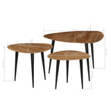 Miren Acacia Wood Nesting Tables - 70cm Handmade
