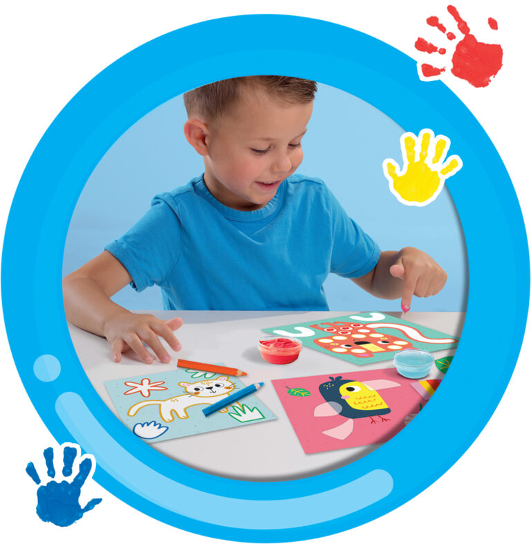 My First - 3 in 1 Fingerpainting, Colouring and Sticking Shapes