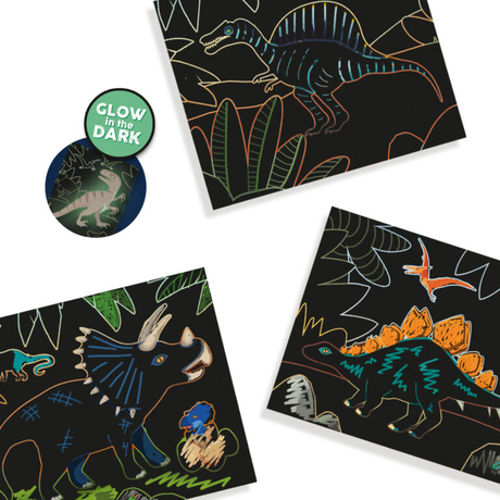 Glow in the Dark Scratch - Dinosaurs