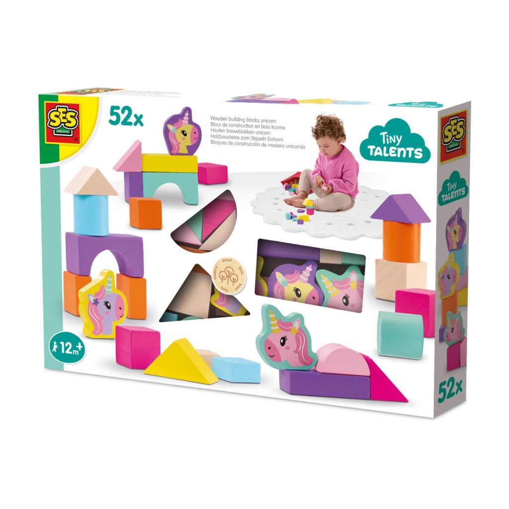 Wooden Building Blocks Unicorn 52pcs