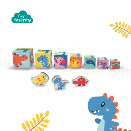Stacking Blocks Tower With Dino Figures