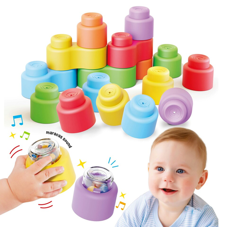 Quercetti Momy Soft Blocks & Happy Sound Set (18 Pieces)
