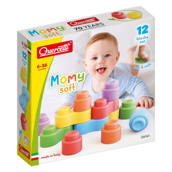 Quercetti Momy Soft Blocks Set (12 Pieces)