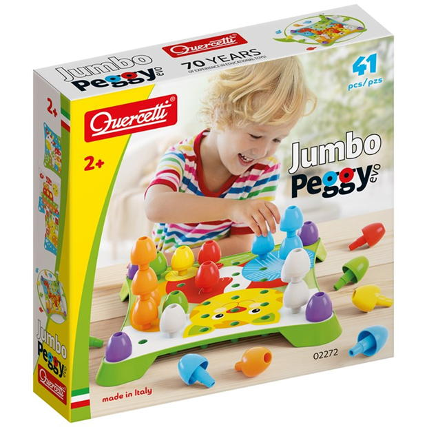 Quercetti Jumbo Peggy Evo Peg Art Set (41 Pieces)
