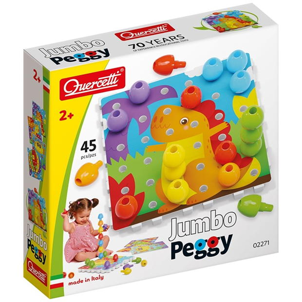 Quercetti Jumbo Peggy Peg Art Set (45 Pieces)