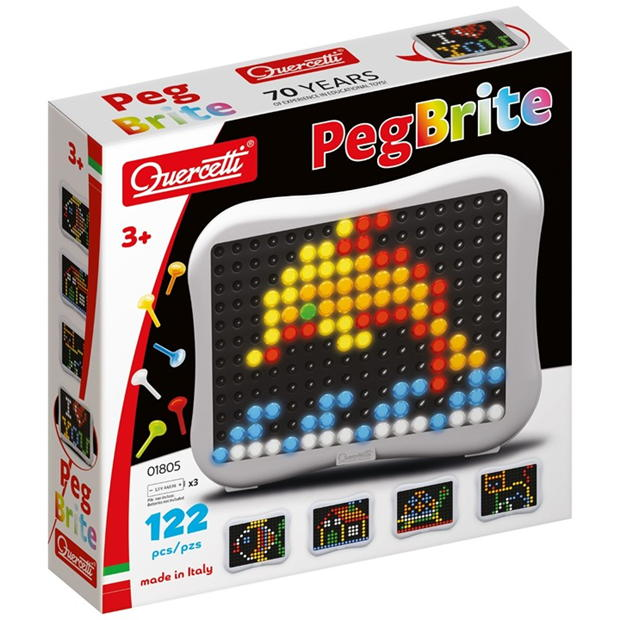 Quercetti Peg Brite Light-Up Peg Art Set