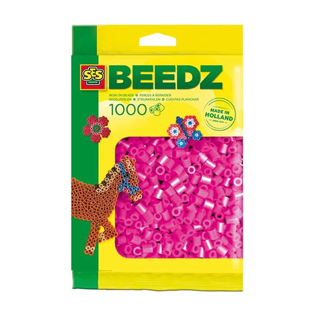 Iron on Beads 1000 Neon Pink
