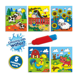 Colouring With Water Book With Water Brush - Farm