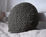 Crochet Round Cushion | OLIVE GREEN