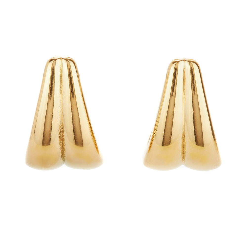 Retro Waterfall Gold Hoops