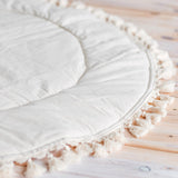 MINICAMP Padded Kids Play Mat in Ecru With Tassels