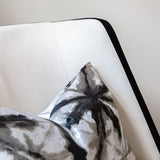 Knightsbridge Cream Velvet Accent Chair With Black Piping