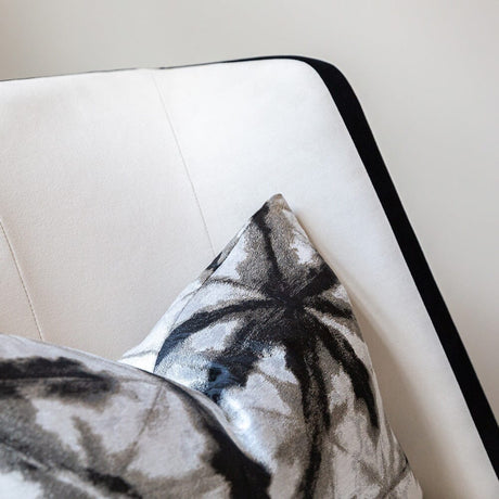 Knightsbridge Cream Velvet Accent Chair With Black Piping