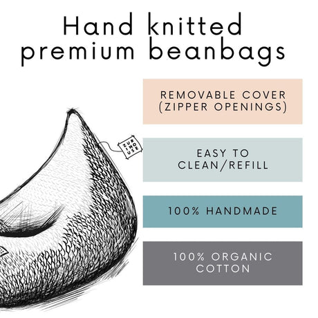 Knitted Bean Bag KIDS | OLIVE GREEN