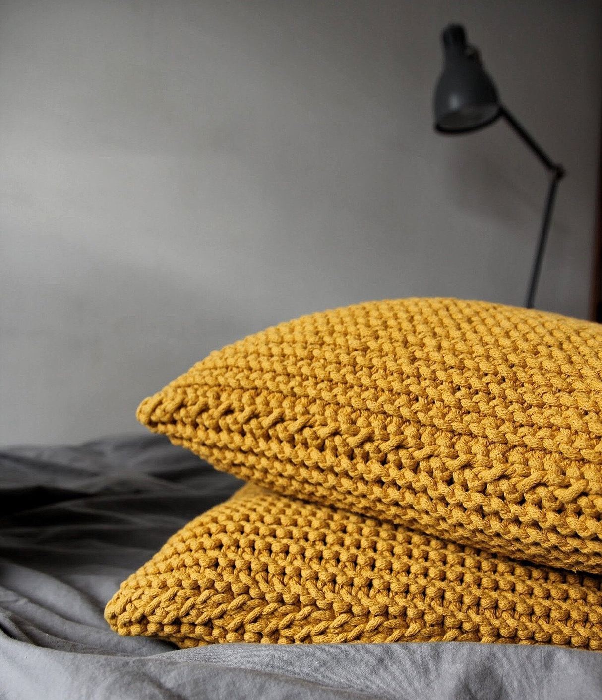 Knitted Cushion | MUSTARD