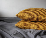 Knitted Cushion | MUSTARD