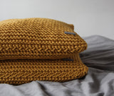 Knitted Cushion | MUSTARD