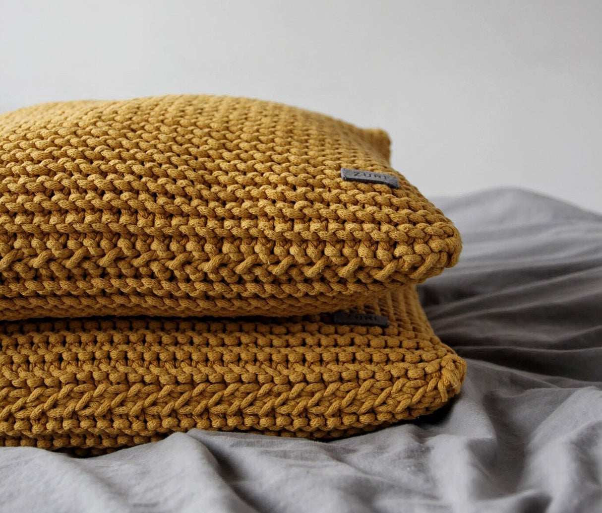 Knitted Cushion | MUSTARD