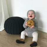 Knitted Pouffe, Small | CHARCOAL
