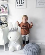 Knitted Pouffe, Small | DARK GREY