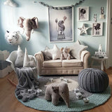 Knitted Pouffe, Small | DARK GREY