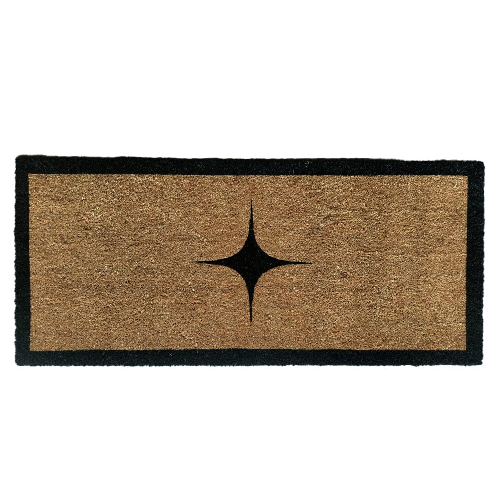 Kyla Large Star Print Black Border Natural Double Width Doormat