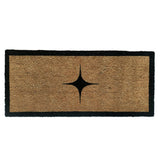Kyla Large Star Print Black Border Natural Double Width Doormat