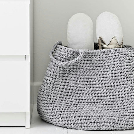 Crochet Basket, Size XL | LIGHT GREY