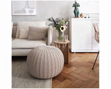 Knitted Pouffe, Large | BEIGE