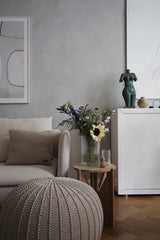 Knitted Pouffe, Large | BEIGE
