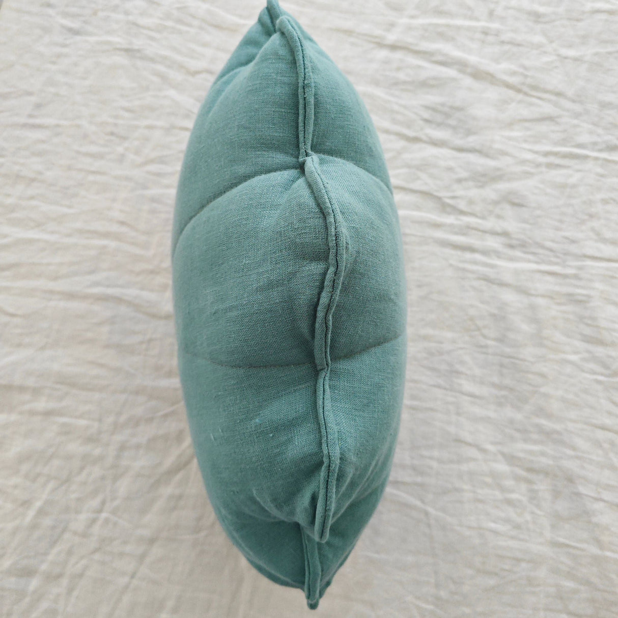 MINICAMP Linen Sea Shell Pillow – Mint Throw Pillow for Coastal & Beach Decor