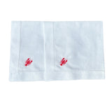 Pair of Embroidered Lobster Napkins