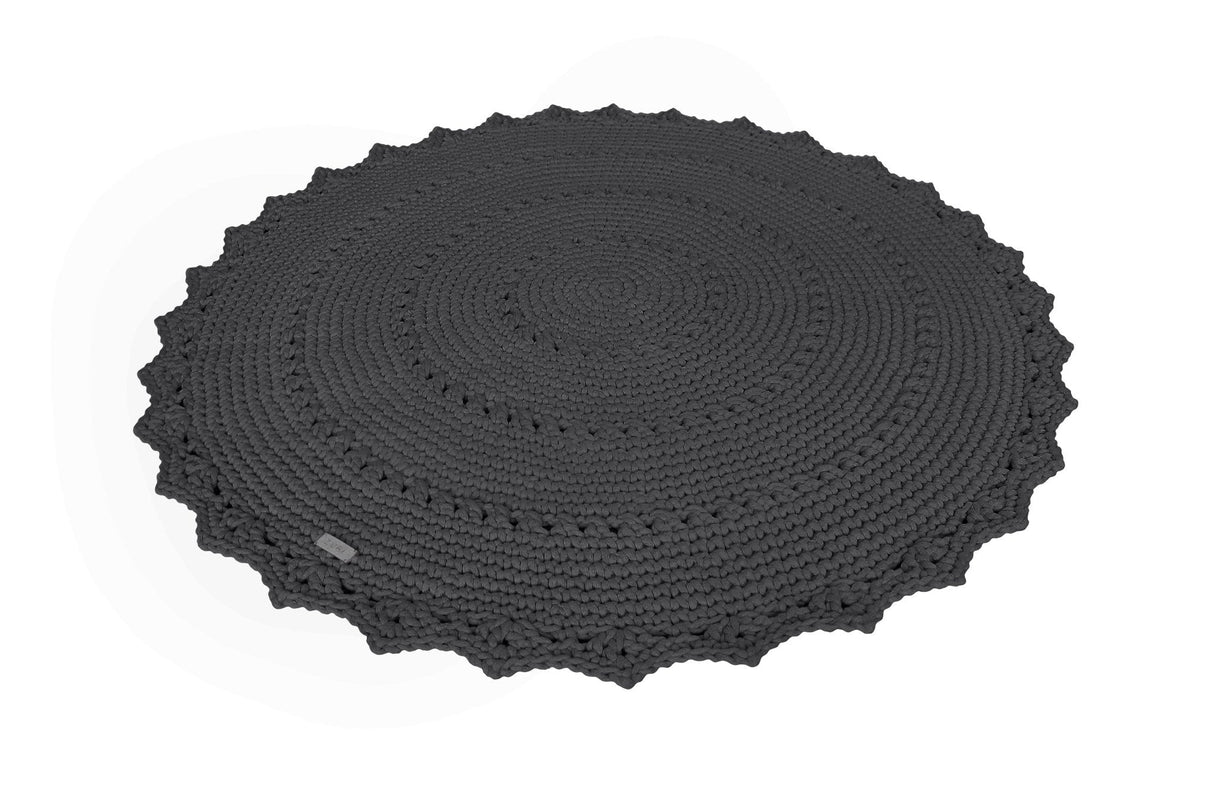 Crochet Rug MANDALA | CHARCOAL