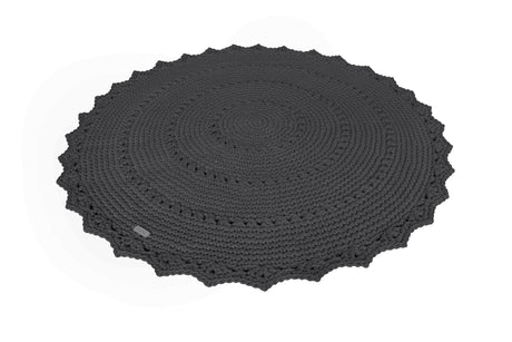 Crochet Rug MANDALA | CHARCOAL