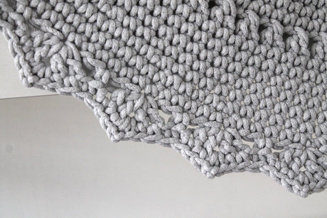 Crochet Rug MANDALA | LIGHT GREY