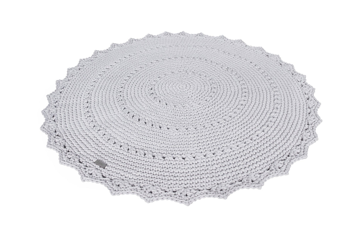 Crochet Rug MANDALA | LIGHT GREY