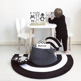Crochet Basket, Size L | CHARCOAL