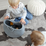 Crochet Basket, Size L | DARK GREY