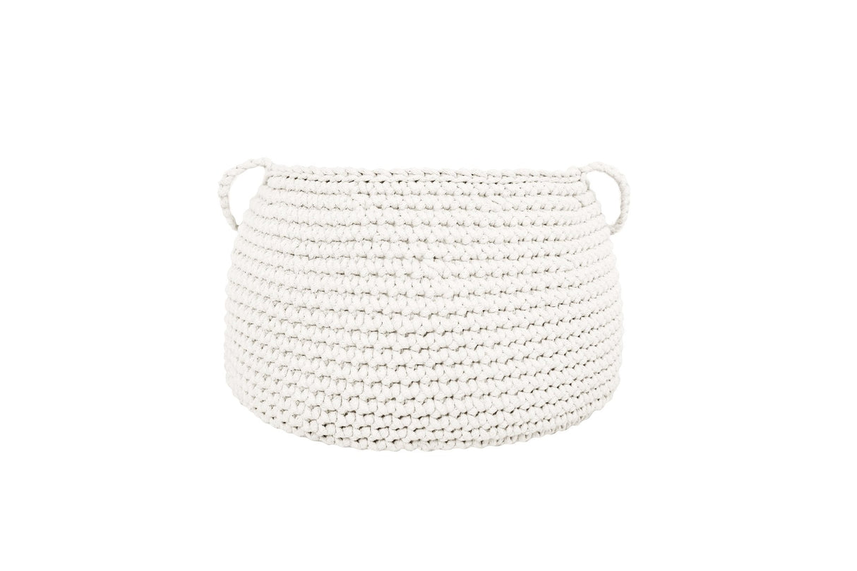 Crochet Basket, Size L | IVORY