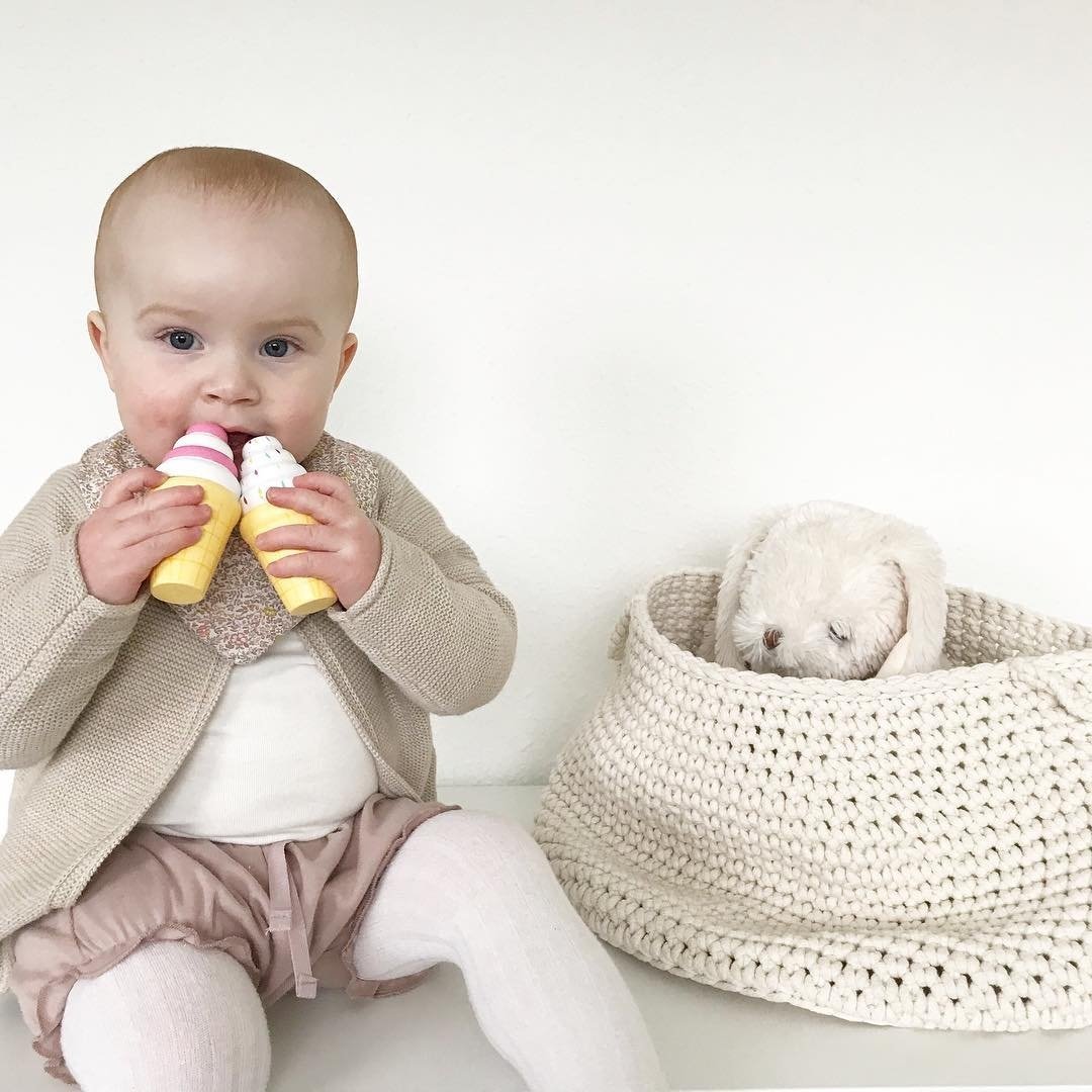 Crochet Basket, Size L | IVORY