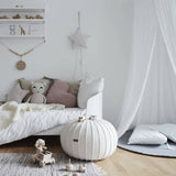 Knitted Pouffe, Medium | IVORY