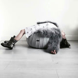 Knitted Pouffe, Medium | LIGHT GREY