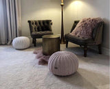 Knitted Pouffe, Medium | PALE PINK