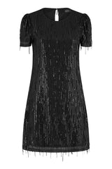 Mela Black Dripping Sequin Tunic Dress