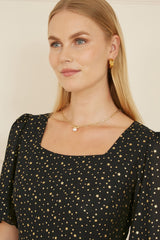 Mela Black Star Print Skater Dress
