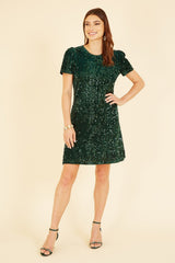 Mela Green Sequin Tunic Dress